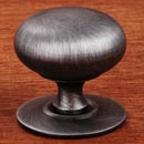 RK International [CK-3216-DN] Hollow Brass Cabinet Knob - Large Hollow Round w/ Detachable Back Plate - Distressed Nickel Finish - 1 1/2" Dia.