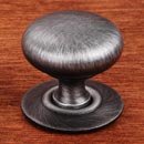 RK International [CK-3217-DN] Hollow Brass Cabinet Knob - Small Hollow Round w/ Detachable Back Plate - Distressed Nickel Finish - 1 1/4" Dia.