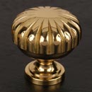 RK International [CK-3250-T] Solid Brass Cabinet Knob - Smooth Melon - Polished Brass Finish - 1 1/4" Dia.
