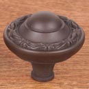 RK International [CK-761-RB] Solid Brass Cabinet Knob - Small Deco-Leaf Edge - Oil Rubbed Bronze Finish - 1 1/4&quot; Dia.