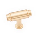 RK International [CK-781-SB] Solid Brass Cabinet Knob - Small Cylinder - Satin Brass Finish - 1 5/8" L