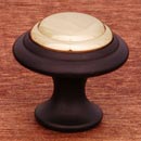 RK International [CK-9214-BRB] Solid Brass Cabinet Knob - Step Up Beauty w/ Brass Middle - Oil Rubbed Bronze &amp; Polished Brass Finish - 1 1/4&quot; Dia.