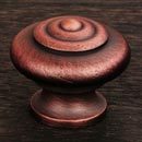 RK International [CK-9307-DC] Solid Brass Cabinet Knob - Solid Round w/ Circle Top - Distressed Copper Finish - 1&quot; Dia.
