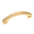 RK International [CP-3617-SB] Solid Brass Cabinet Pull Handle - Plain Bow - Standard Size - Satin Brass Finish - 3&quot; C/C - 3 5/8&quot; L