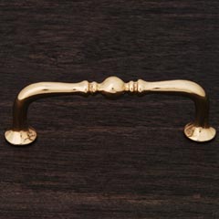 RK International [CP-04-ATB] Solid Brass Cabinet Pull Handle - Decorative Elongated Colonial - Standard Size - Polished Brass Finish - 3&quot; C/C - 3 1/2&quot; L