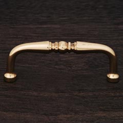 RK International [CP-04-T] Solid Brass Cabinet Pull Handle - Decorative Curved - Standard Size - Polished Brass Finish - 3&quot; C/C - 3 3/8&quot; L