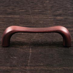 RK International [CP-09-DC] Solid Brass Cabinet Pull Handle - Contemporary Bent Middle - Standard Size - Distressed Copper Finish - 3&quot; C/C - 3 3/8&quot; L