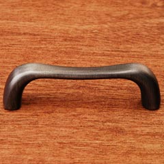 RK International [CP-09-DN] Solid Brass Cabinet Pull Handle - Contemporary Bent Middle - Standard Size - Distressed Nickel Finish - 3&quot; C/C - 3 3/8&quot; L