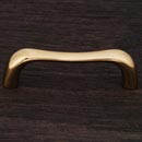 RK International [CP-09-T] Solid Brass Cabinet Pull Handle - Contemporary Bent Middle - Standard Size - Polished Brass Finish - 3" C/C - 3 3/8" L