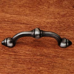 RK International [CP-25-DN] Solid Brass Cabinet Pull Handle - Beauty - Standard Size - Distressed Nickel Finish - 3&quot; C/C - 4&quot; L