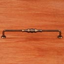 RK International [CP-3702-AE] Solid Brass Cabinet Pull Handle - Beaded Middle - Oversized - Antique English Finish - 8" C/C - 8 3/4" L