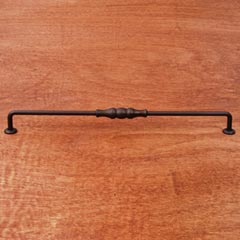 RK International [CP-3703-RB] Solid Brass Cabinet Pull Handle - Beaded Middle - Oversized - Oil Rubbed Bronze Finish - 12&quot; C/C - 12 3/4&quot; L