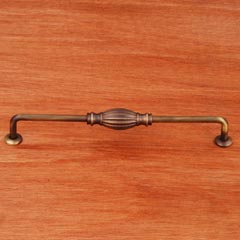 RK International [CP-3719-AE] Solid Brass Cabinet Pull Handle - Indian Drum - Oversized - Antique English Finish - 8&quot; C/C - 8 3/4&quot; L