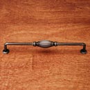 RK International [CP-3719-DN] Solid Brass Cabinet Pull Handle - Indian Drum - Oversized - Distressed Nickel Finish - 8" C/C - 8 3/4" L