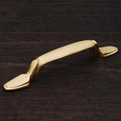 RK International [CP-39] Solid Brass Cabinet Pull Handle - Lined Flat Foot Bow - Standard Size - Polished Brass Finish - 3&quot; C/C - 5 3/16&quot; L