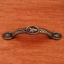 RK International [CP-409-AE] Solid Brass Cabinet Pull Handle - Rugged Texas Star - Standard Size - Antique English Finish - 3" C/C - 4 5/8" L