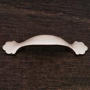 RK International [CP-41-P] Solid Brass Cabinet Pull Handle - Ornate Foot Bow - Standard Size - Satin Nickel Finish - 3" C/C - 4 3/4" L