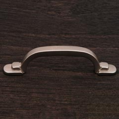 RK International [CP-42-P] Solid Brass Cabinet Pull Handle - Two Step Foot Rectangular - Standard Size - Satin Nickel Finish - 3&quot; C/C - 4 1/8&quot; L
