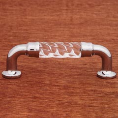 RK International [CP-43-C] Acrylic Cabinet Pull Handle - Bow w/ Twisted Acrylic - Standard Size - Polished Chrome Mounts - 3&quot; C/C - 3 5/8&quot; L