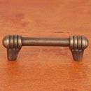 RK International [CP-813-AE] Solid Brass Cabinet Pull Handle - Distressed Rod w/ Swirl Ends - Standard Size - Antique English Finish - 3&quot; C/C - 3 7/8&quot; L