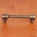RK International [CP-814-AE] Solid Brass Cabinet Pull Handle - Distressed Rod w/ Swirl Ends - Standard Size - Antique English Finish - 3 1/2&quot; C/C - 4 3/8&quot; L
