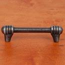 RK International [CP-814-DN] Solid Brass Cabinet Pull Handle - Distressed Rod w/ Swirl Ends - Standard Size - Distressed Nickel Finish - 3 1/2&quot; C/C - 4 3/8&quot; L