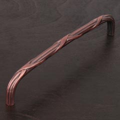 RK International [CP-858-DC] Solid Brass Cabinet Pull Handle - Lines &amp; Crosses - Oversized - Distressed Copper Finish - 8&quot; C/C - 8 3/8&quot; L