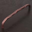 RK International [CP-858-DC] Solid Brass Cabinet Pull Handle - Lines & Crosses - Oversized - Distressed Copper Finish - 8" C/C - 8 3/8" L