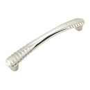 RK International [CP-884-PN] Solid Brass Cabinet Pull Handle - Ridge Series - Oversized - Polished Nickel Finish - 5&quot; C/C - 5 3/4&quot; L