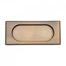 RK International [CF-5632-AE] Solid Brass Cabinet Flush Pull - Thick Rectangle - Antique English Finish - 4" L - 7/16" Recess