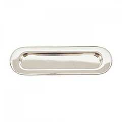 RK International [CF-5633-PN] Solid Brass Cabinet Flush Pull - Thick Oval - Polished Nickel Finish - 5 1/2&quot; L - 1/2&quot; Recess