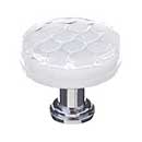 Sietto [R-900-SN] Glass Cabinet Knob - Texture Series - White Honeycomb Glass - Satin Nickel Base - 1 1/4&quot; Dia.