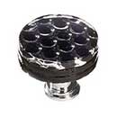 Sietto [R-902-ORB] Glass Cabinet Knob - Texture Series - Black Honeycomb Glass - Oil Rubbed Bronze Base - 1 1/4" Dia.
