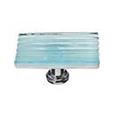 Sietto [LK-801-SN] Glass Cabinet Knob - Texture Series - Light Aqua Reed Glass - Satin Nickel Base - 2" L