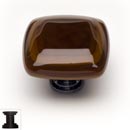Sietto [K-102-ORB] Handmade Glass Cabinet Knob - Stratum - Woodland Brown & Umber Brown - Oil Rubbed Bronze Base - 1 1/4" Sq.