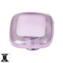 Sietto [K-717-PC] Handmade Glass Cabinet Knob - Reflective - Pink - Polished Chrome Base - 1 1/4&quot; Sq.