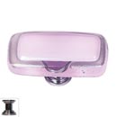 Sietto [LK-717-PC] Handmade Glass Cabinet Knob - Reflective - Long - Pink - Polished Chrome Base - 2&quot; L x 1&quot; W