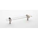 Sietto [P-1900-7-SN] Glass Cabinet Pull Handle - Adjustable Series - Clear - Satin Nickel Base - (5") Adjustable C/C - 7" L