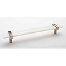 Sietto [P-1901-9-SN] Glass Cabinet Pull Handle - Adjustable Series - White - Satin Nickel Base - (7&quot;) Adjustable C/C - 9&quot; L