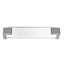 Sietto [P-1200-6-PC] Glass Cabinet Pull Handle - Affinity Series - Oversized - Clear - Polished Chrome Base - 5 5/8&quot; C/C - 6&quot; L
