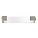 Sietto [P-1200-6-PN] Glass Cabinet Pull Handle - Affinity Series - Oversized - Clear - Polished Nickel Base - 5 5/8&quot; C/C - 6&quot; L