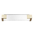 Sietto [P-1200-6-SB] Glass Cabinet Pull Handle - Affinity Series - Oversized - Clear - Satin Brass Base - 5 5/8&quot; C/C - 6&quot; L