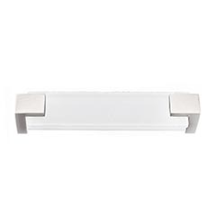 Sietto [P-1201-SN] Glass Cabinet Pull Handle - Affinity Series - Oversized - White - Satin Nickel Base - 5 5/8&quot; C/C - 6&quot; L