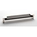 Sietto [P-1203-8-PN] Glass Cabinet Pull Handle - Affinity Series - Oversized - Black - Polished Nickel Base - 8&quot; C/C - 8 3/8&quot; L