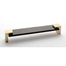 Sietto [P-1203-8-SB] Glass Cabinet Pull Handle - Affinity Series - Oversized - Black - Satin Brass Base - 8&quot; C/C - 8 3/8&quot; L