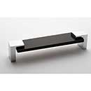 Sietto [P-1203-6-PC] Glass Cabinet Pull Handle - Affinity Series - Oversized - Black - Polished Chrome Base - 5 5/8&quot; C/C - 6&quot; L