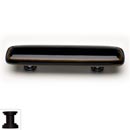 Sietto [P-101-ORB] Handmade Glass Cabinet Pull Handle - Stratum - Woodland Brown &amp; Black - Oil Rubbed Bronze Base - 5&quot; L