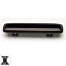 Sietto [P-101-PC] Handmade Glass Cabinet Pull Handle - Stratum - Woodland Brown &amp; Black - Polished Chrome Base - 3&quot; C/C - 5&quot; L