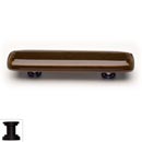 Sietto [P-102-ORB] Handmade Glass Cabinet Pull Handle - Stratum - Woodland Brown & Umber Brown - Oil Rubbed Bronze Base - 3" C/C - 5" L