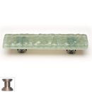 Sietto [P-201-SN] Handmade Glass Cabinet Pull Handle - Glacier - Spruce Green - Satin Nickel Base - 3&quot; C/C - 5&quot; L